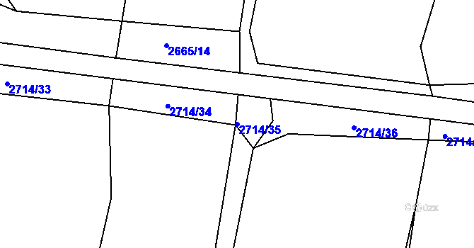 Parcela st. 2714/35 v KÚ Lukavec u Bílovce, Katastrální mapa
