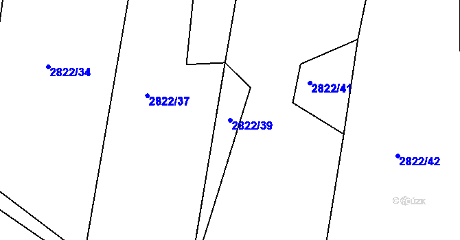 Parcela st. 2822/39 v KÚ Lukavec u Bílovce, Katastrální mapa