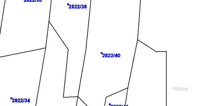 Parcela st. 2822/40 v KÚ Lukavec u Bílovce, Katastrální mapa