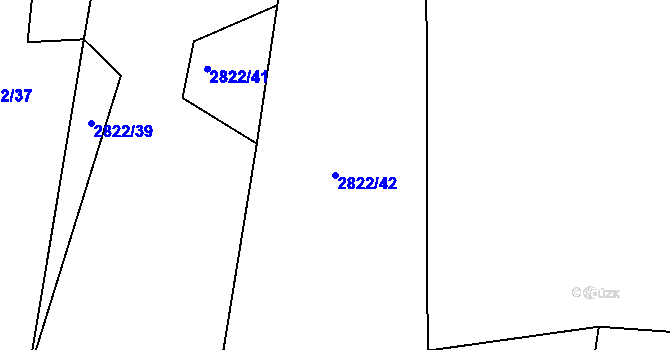 Parcela st. 2822/42 v KÚ Lukavec u Bílovce, Katastrální mapa