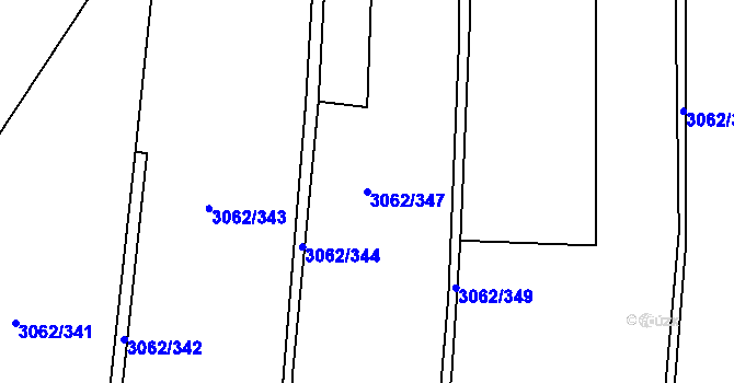 Parcela st. 3062/347 v KÚ Lukavec u Bílovce, Katastrální mapa