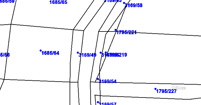 Parcela st. 3169/55 v KÚ Lukavec u Bílovce, Katastrální mapa