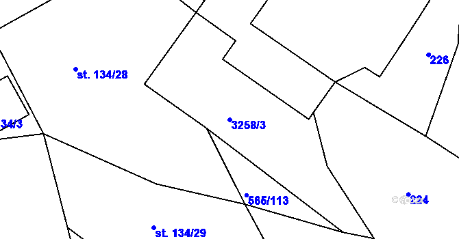 Parcela st. 3258/3 v KÚ Lukavec u Bílovce, Katastrální mapa