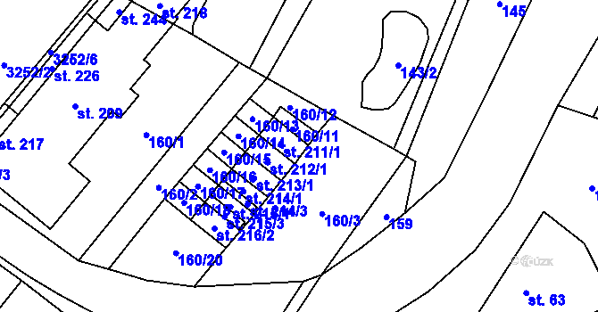 Parcela st. 211/2 v KÚ Lukavec u Bílovce, Katastrální mapa