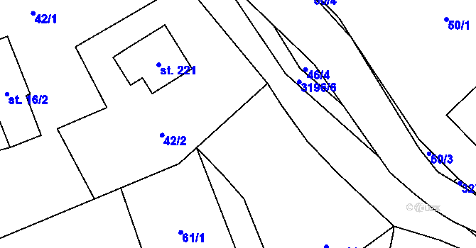 Parcela st. 42/3 v KÚ Lukavec u Bílovce, Katastrální mapa