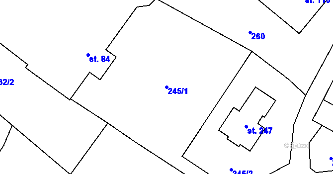 Parcela st. 245/1 v KÚ Lukavec u Bílovce, Katastrální mapa