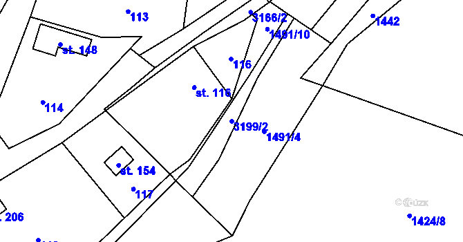 Parcela st. 3199/2 v KÚ Lukavec u Bílovce, Katastrální mapa