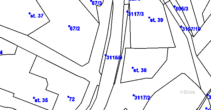 Parcela st. 3116/9 v KÚ Lukavec u Bílovce, Katastrální mapa