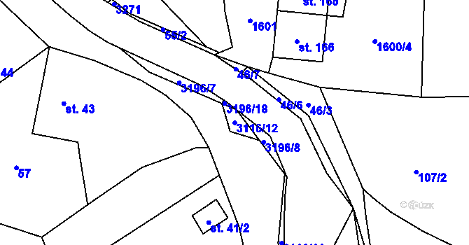Parcela st. 3116/12 v KÚ Lukavec u Bílovce, Katastrální mapa