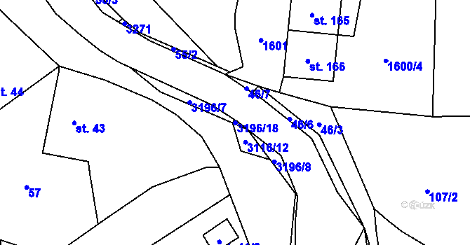Parcela st. 3196/18 v KÚ Lukavec u Bílovce, Katastrální mapa