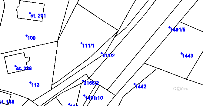 Parcela st. 111/2 v KÚ Lukavec u Bílovce, Katastrální mapa