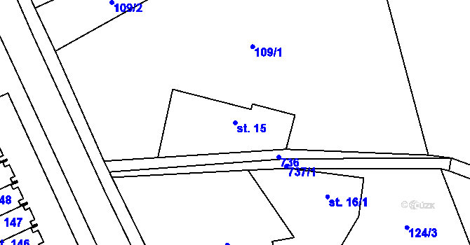 Parcela st. 15 v KÚ Lukavec u Hořic, Katastrální mapa
