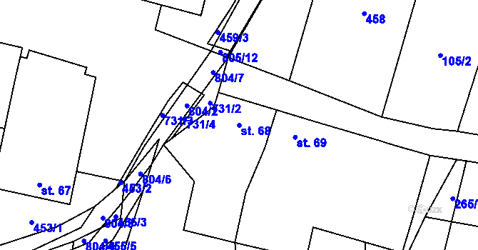 Parcela st. 68 v KÚ Lukavec u Hořic, Katastrální mapa