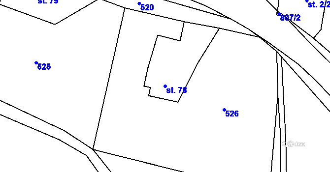 Parcela st. 78 v KÚ Lukavec u Hořic, Katastrální mapa