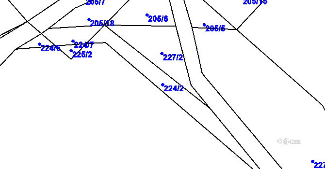 Parcela st. 224/2 v KÚ Lukavec u Hořic, Katastrální mapa