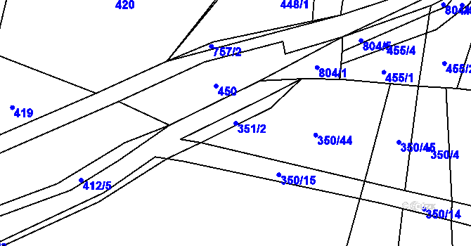 Parcela st. 351/2 v KÚ Lukavec u Hořic, Katastrální mapa