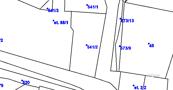 Parcela st. 541/2 v KÚ Lukavec u Hořic, Katastrální mapa