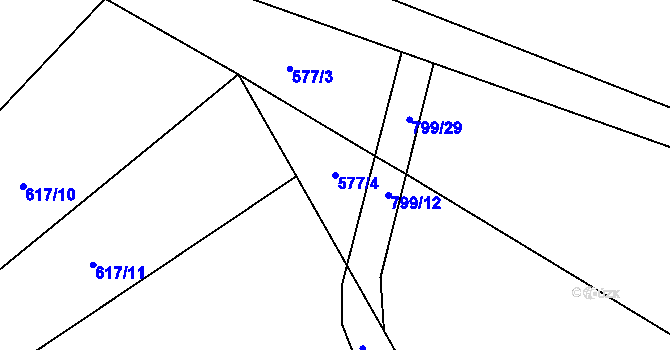Parcela st. 577/4 v KÚ Lukavec u Hořic, Katastrální mapa