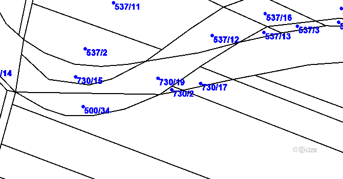 Parcela st. 730/2 v KÚ Lukavec u Hořic, Katastrální mapa