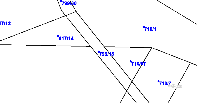 Parcela st. 799/13 v KÚ Lukavec u Hořic, Katastrální mapa
