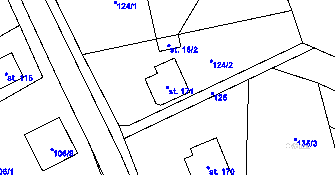 Parcela st. 171 v KÚ Lukavec u Hořic, Katastrální mapa