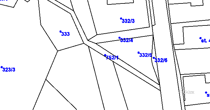 Parcela st. 752/1 v KÚ Lukavec u Hořic, Katastrální mapa