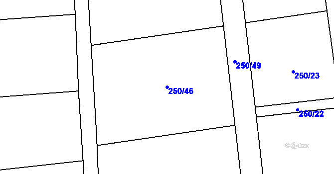 Parcela st. 250/46 v KÚ Lukavec u Hořic, Katastrální mapa