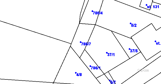 Parcela st. 786/7 v KÚ Lukavec u Hořic, Katastrální mapa