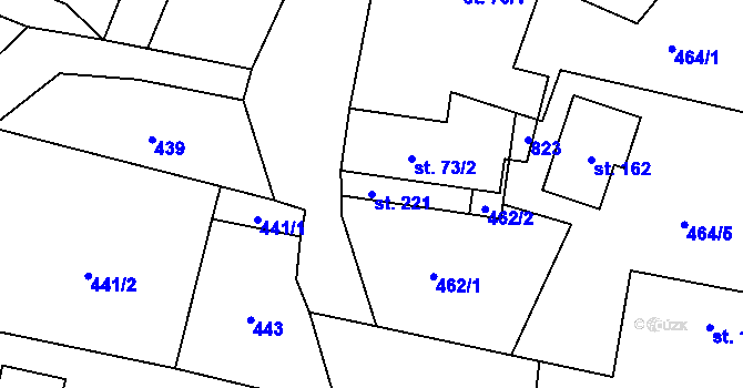 Parcela st. 221 v KÚ Lukavec u Hořic, Katastrální mapa