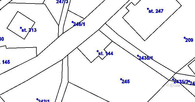 Parcela st. 144 v KÚ Lukavice u Rychnova nad Kněžnou, Katastrální mapa