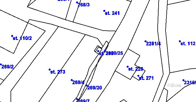 Parcela st. 299 v KÚ Lukavice u Rychnova nad Kněžnou, Katastrální mapa