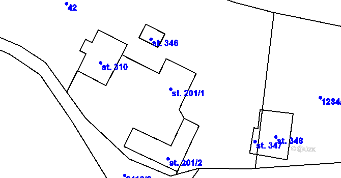 Parcela st. 201/1 v KÚ Lukavice u Rychnova nad Kněžnou, Katastrální mapa