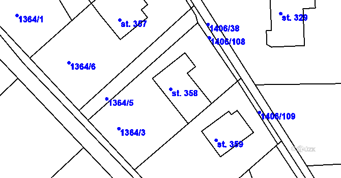 Parcela st. 358 v KÚ Lukavice v Čechách, Katastrální mapa