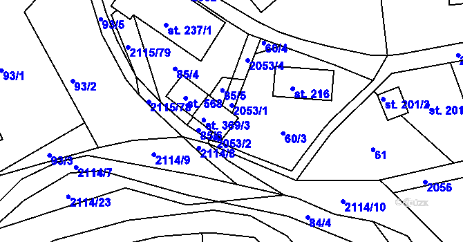 Parcela st. 369/1 v KÚ Lukavice v Čechách, Katastrální mapa