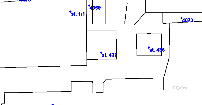 Parcela st. 437 v KÚ Lukavice v Čechách, Katastrální mapa