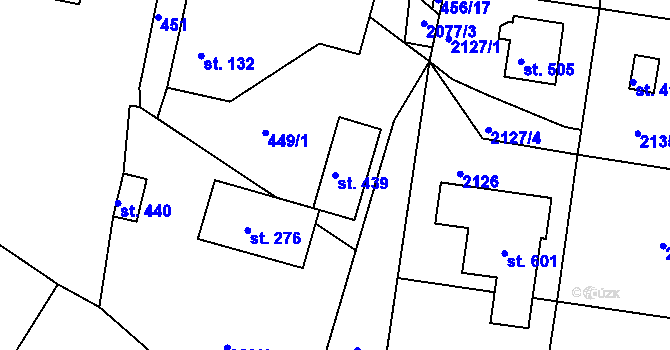 Parcela st. 439 v KÚ Lukavice v Čechách, Katastrální mapa