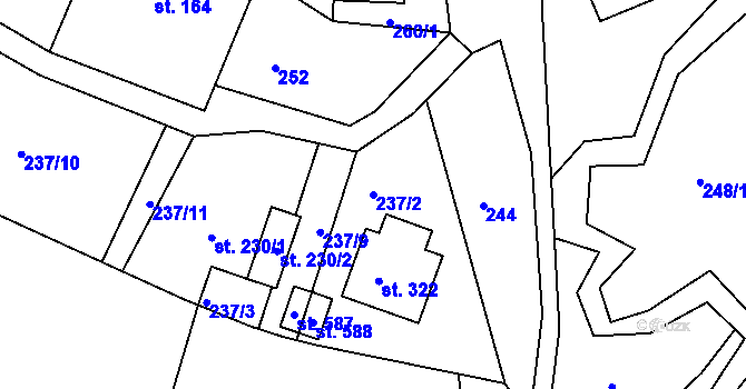 Parcela st. 237/2 v KÚ Lukavice v Čechách, Katastrální mapa
