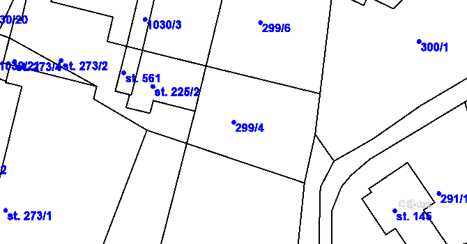 Parcela st. 299/4 v KÚ Lukavice v Čechách, Katastrální mapa