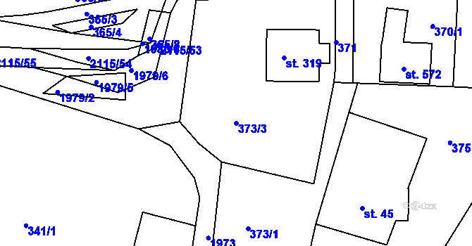 Parcela st. 373/3 v KÚ Lukavice v Čechách, Katastrální mapa