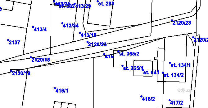 Parcela st. 415 v KÚ Lukavice v Čechách, Katastrální mapa