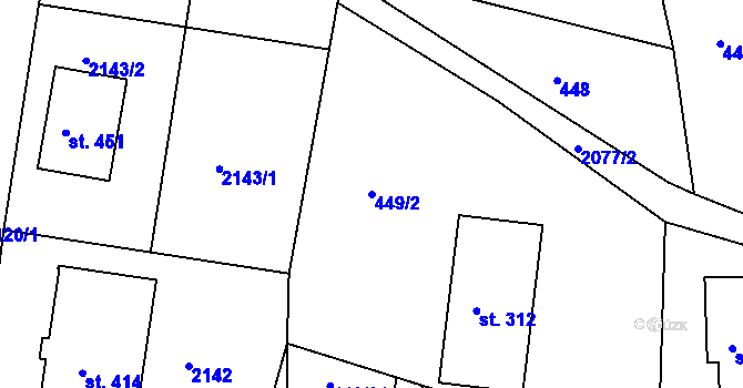 Parcela st. 449/2 v KÚ Lukavice v Čechách, Katastrální mapa