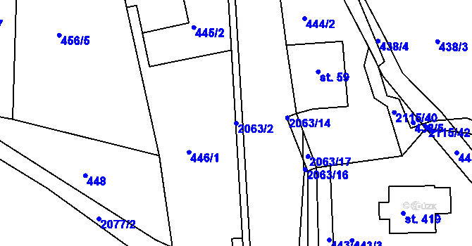 Parcela st. 2063/2 v KÚ Lukavice v Čechách, Katastrální mapa