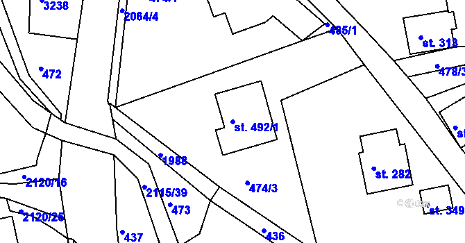 Parcela st. 492/1 v KÚ Lukavice v Čechách, Katastrální mapa