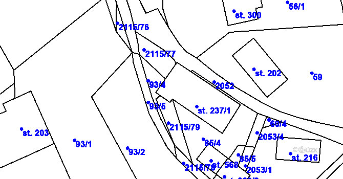 Parcela st. 237/3 v KÚ Lukavice v Čechách, Katastrální mapa
