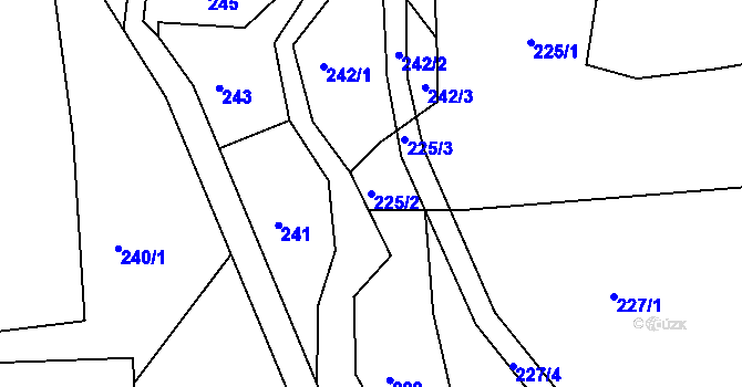 Parcela st. 225/2 v KÚ Lukavice v Čechách, Katastrální mapa