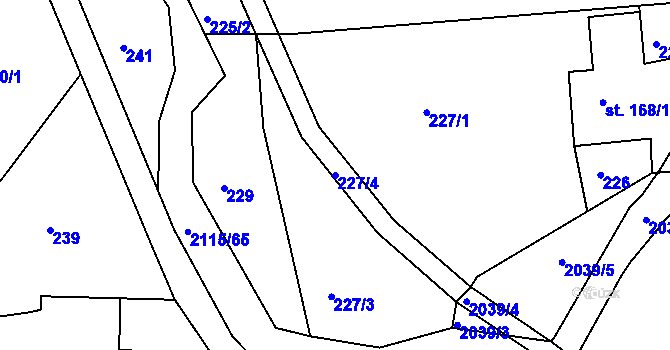 Parcela st. 227/4 v KÚ Lukavice v Čechách, Katastrální mapa