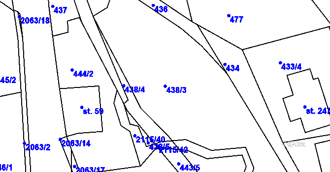 Parcela st. 438/3 v KÚ Lukavice v Čechách, Katastrální mapa