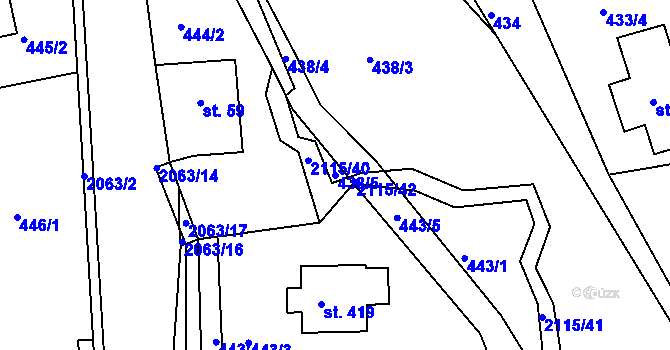 Parcela st. 438/5 v KÚ Lukavice v Čechách, Katastrální mapa