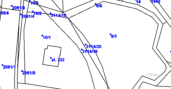 Parcela st. 2114/20 v KÚ Lukavice v Čechách, Katastrální mapa