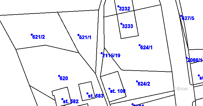 Parcela st. 2115/19 v KÚ Lukavice v Čechách, Katastrální mapa